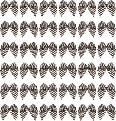MECCANIXITY 50Pcs Mini Gold Edge Ribbon Bow 1" Fabric Satin Ribbon Bows for Craft DIY Hair Bow Sewing Wedding Birthday Party Light Pink in Saudi Arabia
