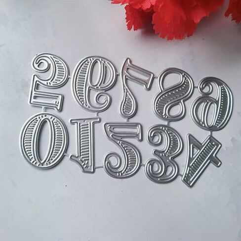 Number Embossing Cutting Dies for Birthday Card Party Invitation Making DIY Scrapbooking Album Craft Numbers Die Cuts Number Dies for Die-Cuts Card Making Accessories, Card Making Metal Scrapbooking in Saudi Arabia