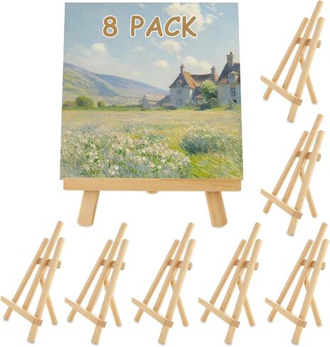 8 عبوات من الحوامل الخشبية مقاس 11 بوصة، حامل حامل للوحات الرسم والفنون والحرف اليدوية، حوامل الطاولة لعرض حامل لافتة صور قماشية محمولة in Kuwait