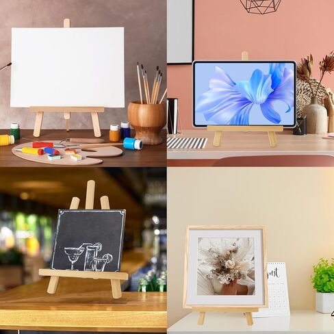 8 عبوات من الحوامل الخشبية مقاس 11 بوصة، حامل حامل للوحات الرسم والفنون والحرف اليدوية، حوامل الطاولة لعرض حامل لافتة صور قماشية محمولة in Kuwait