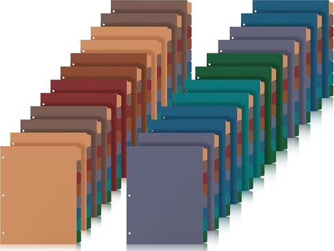 Honoson 24 Sets 8 Tab Binder Dividers for 3 Ring Binders 8.5 x 11 Inch Paper Multicolor Dividers with Plastic Film 3 Hole Punched Page Dividers Sturdy Binder Index Dividers for School (Multicolored) in Saudi Arabia