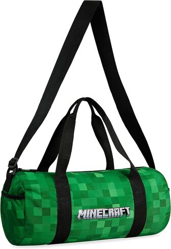 Minecraft Gym Bag for Kids Travel Overnight Sports Duffle Bag for Boys Adjustable Strap Green Kit Bag Large Holdall 41 x 19cm Gamer Hand Luggage Bag in Saudi Arabia