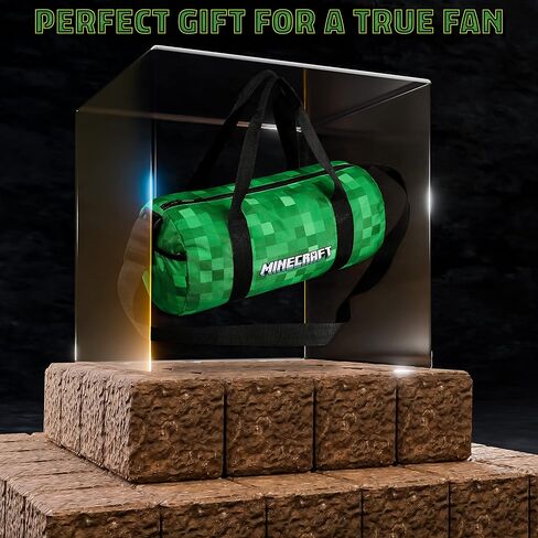 Minecraft Gym Bag for Kids Travel Overnight Sports Duffle Bag for Boys Adjustable Strap Green Kit Bag Large Holdall 41 x 19cm Gamer Hand Luggage Bag in Saudi Arabia
