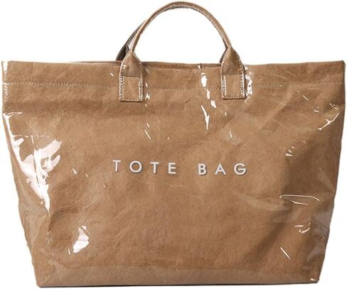 Caistre Women's PVC Tote Handbags Shoulder Bag Winter Fall Fashion Kraft Paper Tote Bag Y2K Large Shopping Bag in Saudi Arabia