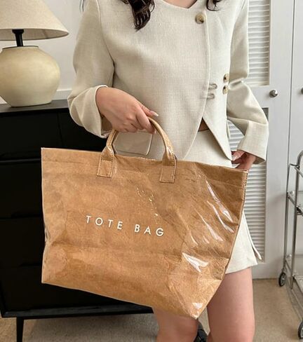Caistre Women's PVC Tote Handbags Shoulder Bag Winter Fall Fashion Kraft Paper Tote Bag Y2K Large Shopping Bag in Saudi Arabia