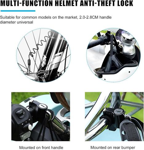 Motorcycle Helmet Anti-Theft Lock, Motorbike and Bicycle Helmet Safety Lock with Two Keys, Handlebar Mounting Tamper-Proof Helmet Security Lock, Motorcycle Accessories (Black+Red) in Saudi Arabia