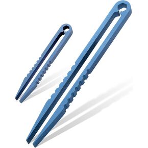 OOULORE Titanium Alloy Tweezers 2pcs Portable Mini Tweezers Titanium EDC Tweezers Survival Tweezers Camping Outdoor Gadget Travel Mini Tool (color)