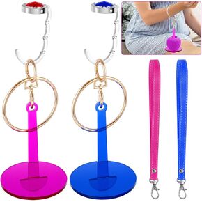 BEAUTIFABLE Yarn Holder, 2 Pack Portable Wrist Yarn Spinner for Crocheting & Knitting, Yarn Ball Minder Stand for Big or Small Yarn Balls （Cylindrical）