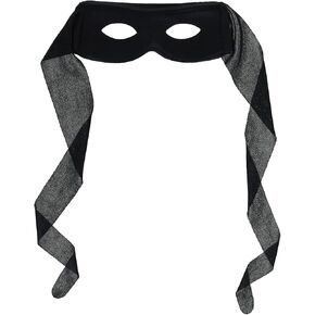 Bandit Mask Costume Accessory, Eye Mask Highwayman Robber Fancy Dress, Black Bandit Thief Costume Mask