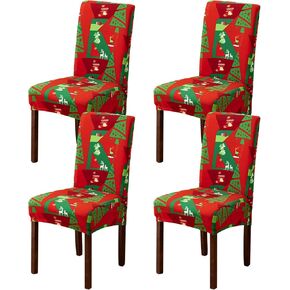 LavishCover 6 Pcs Christmas Chair Covers for Dining and Kitchen Chairs, Removable and Washable Multiple Patterns Christmas Kitchen Chair Back Covers, Perfect, Hotel, Home, and Party