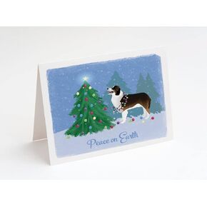 Scottie Scottish Terrier (Black) | Dog Breed Peace on Earth Forest Christmas Cards | Pack of 6 | A2 Size Blank Note Cards and Envelopes