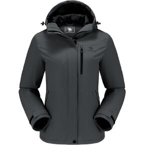 CAMEL CROWN Women's Waterproof Ski Jacket Windproof Hooded Winter Coat Warm Inner Jacket Outdoor Hiking