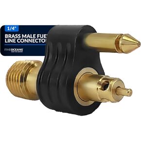 Five Oceans 1/4-Inch Brass NPT Male Fuel Line Connector 2-Prong, Compatible with All Yamaha and Original Mercury (OE) Part #: 22-13563A3, 22-13563Q3, 22-14213M, 2214213Q Female Connectors - FO4409