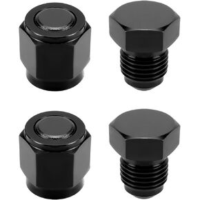 QWORK Stainless Steel Threaded Pipe Fitting and 6AN Flare Cap Block off Fitting Plug, 2PCS 9/16-18 UNF Plug Fitting Adapter Hex, 2 Pcs 1/2-inch Threaded Adapter in Saudi Arabia