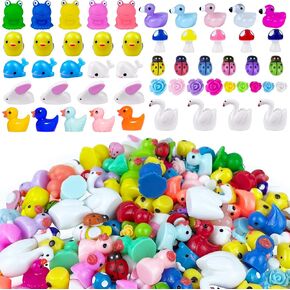 HAVAGDTM 110 PCS Mini Animal Figures Mini Duck Figures Miniature Garden Decor for Miniature Garden Landscape Pots Dollhouse DIY Handmade Birthday Party Favor