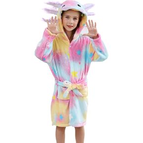 DELEY Girl's Robe Baby Boys Hoodie Robes Toddler Bathrobes for Kids Pajamas Sleepwear