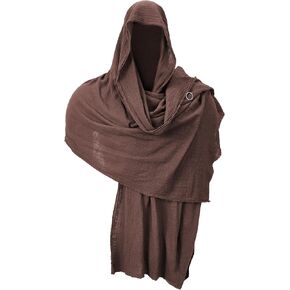 Shawl Scarf Medieval Costume Cowl Cloak with Hood Men Renaissance Accessories Costume Robes, Capes