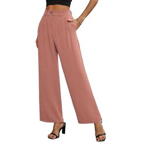 CORSKI Women's Wide Leg Pants High Waisted Slacks Straight Long Work Business Dressy Trousers Casual Pants with Pockets
