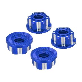 MECCANIXITY Hexagonal Nuts Aluminum M4 RC Wheel Hex Nuts Dustproof Anti-Skid Mount Cap for 1/10 RC Model Car Trucks Off Road Car Upgraded Parts Pack of 4(Golden)