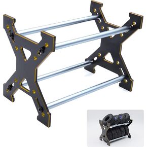حامل إطارات العجلات مقاس 1.0 بوصة من الألومنيوم متعدد الإطارات لتخزين الإطارات لسيارة SCX24 AX24 TRX4M FCX24 1/18 1/24 RC الزاحفة (ذهبي أسود)