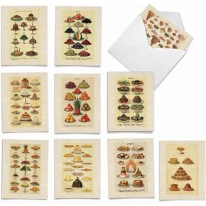 The Best Card Company - 10 Blank Food Note Cards Bulk (4 x 5.12 Inch) - All Occasion Assortment, Boxed Set - Citrus Slices M10021BK