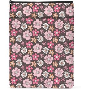 Retro Hippie Mushroom Book Lovers Gifts Book Sleeve, Book Accessories Bookish Gifts Book Gifts for Women Appreciation Christmas Birthday, Book Pouch Book Protector with Zipper and Front Pocket