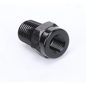 Straight Male 1/4" NPT to Female Metric M10 x 1.0 Port Adapter Aluminum Black