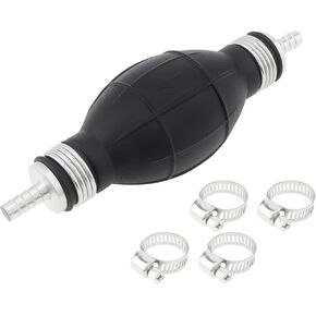 8mm 5/16inch Primer Bulb with 4 Hose Clamps, Fuel Supply Hand Pump Rubber Fuel Pump Transfer Vacuum Fuel Hand Primer Gasoline Petrol Diesel Pump for Marine Boat Accessories