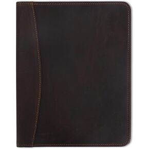 Heavy Duty Buffalo Leather Legal Pad Portfolio | Handmade Executive Notebook Binder Portfolio | Professional Padfolio Organizer | Business Gift for Men and Women : Brown