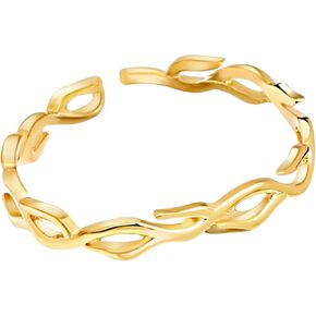PRINCESS CUTENESS STORE Finnick Gold Tone Bangle Cuff Bracelet