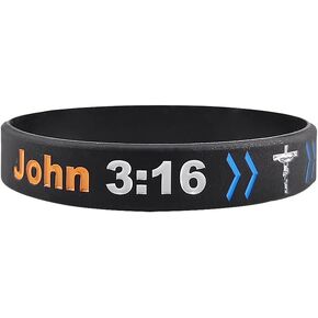 Bible Verse Wristbands for Men Women Scripture Inspirational Cuff Bracelets Christian Religious Rubber Bracelet Catholic Cross Holy Blessing Prayer Jewelry Jesus Baptism Gift