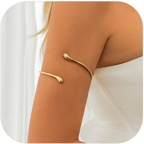 Teardrop Gold Cuff Bracelets for Women Gold Silver Bangles Upper Arm Cuff Adjustable Chunky Open Cuff Bangle Bracelets