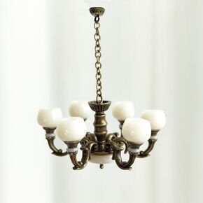 1:12 Scale Miniature Ceiling Lamp, Miniature Chandelier Lamp, Miniature Hanging Lamp, Miniature Ceiling Lamp Model, Retro Mini Furniture for Tiny House Decoration Accessory