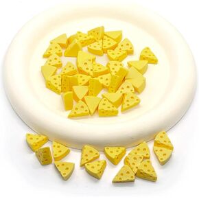 100PCS Mini Resin Cheese Bulk, Artificial Cheese Models for DIY Craft & Dollhouse Kitchen Decoration
