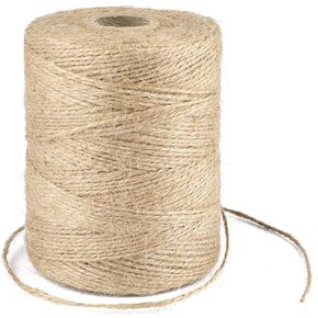 G2PLUS Natural Jute Twine, 1.5mm Thin Hemp Twine, 984 Feet Brown Twine String for Crafts, 2 Ply Jute Twine String for Gift Wrapping, DIY Arts & Crafts, Garden Plants, Christmas