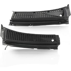 PIT66 Windshield Screen Cover Grille Panel, Compatible with F250 F350 F450 F550 Super Duty 1999-2007/ Ford Excursion 2000-2005, 3C3Z-25022A68-AAA, 4C3Z-25022A69-AAA, Windshield Wiper Vent Cowl