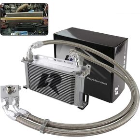 19 Row Oil Cooler Kit, AN10 Transmission Engine Cooler compatible with BRZ/Scion/FR-S;Toyota GT86 /FT-86 FA20, Thermostat 73 Degree M20×1.5