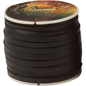 Tandy Leather Kodiak Lace 1/4" x 36 ft (6 mm x 10.9 m) Black 5076-01
