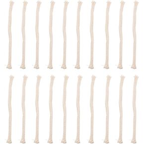 20PCS White 6mm Round Cotton Oil-Lamp Wicks Round Cotton Kerosene Oil Lamp Wicks Burner Braided Cotton Replacement Wick for Chemical Experiment Supplies Teaching Equipment