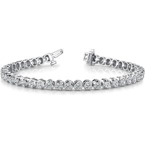2-20 Carat NATURAL Classic Diamond Tennis Bracelet 3 Prong Value Plus Collection (J-K Color, I1-I2 Clarity)