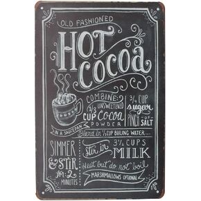 Old Fashioned Hot Cocoa Funny Metal Tin Sign Bar Cafe Living Room Kitchen Bathroom Home Art Wall Decoration Plaque