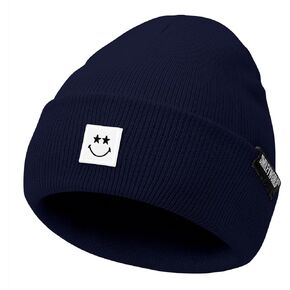 Durio SmileyWorld Smiley Face Beanie for Women Men Fashionable Knit Beanie Hat Unisex Soft Beanie Warm Winter Hat Skull Cap