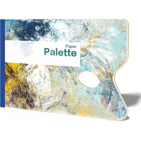 25 Sheets A4 Sized Detachable Paper Color Palette with Thumb Hole, 8.2" x 11.6" Easy Tear Painting Palette Paper, White Paper Paint Palette Pad for Mixing Acrylic Oil Watercolor (A4)