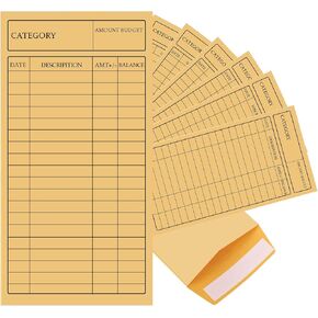50Pcs Cash Envelopes for Budgeting Cash Deposit Envelopes Cardstock Budget Envelope Kraft Cashier Envelopes Tracking Money Savings