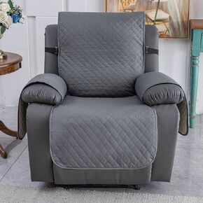 Waterproof Nonslip Recliner Chair Cover Stay in Place, Covers for Recliner Chair with Pocket, Washable Reclining Chair Furniture Protector（23" Beige）