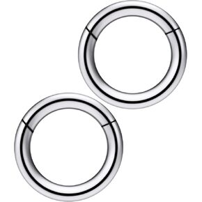 Kridzisw 8G 6G 4G 2G Titanium Hinged Septum Ring Clicker Gauges Earring Stretching kit Hypoallergenic Lobe Hoop Earrings Medical Implant Grade Large Septum Nose Ring Piercing Jewelry for Women Men