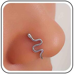 Vintage Snake Nose Ring Punk Snake Nose Cuff Gothic Snake Copper African Nose Ring Fake Non Pierced Nose Ring Jewelry for Women