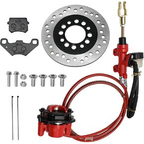 Rear Brake Caliper Master Cylinder Replacement For Taotao Kazuma Roketa Sunl Four Wheeler Atv Go Kart Golf Cart, With Rear Complete Brake Assy Brake Plate Extra Brake Pad