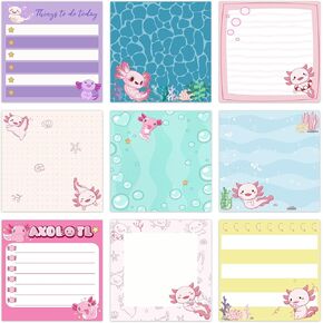 9 Pads Cute Sticky Notes Cartoon Animal Self Stick Notepads 3x3 Inches Notes Adhesive Memo Pad Office Decor Gifts for Students School Office Meeting (Highland Cow)