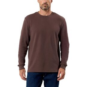 INTO THE AM Long Sleeve Waffle Knit Shirt S-4XL Premium Crew Neck Long John Thermal Shirts for Men